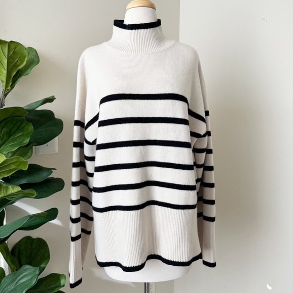 Striped Black and Cream Sweater - Picture 8 of 10
